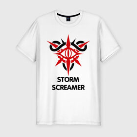 Мужская футболка премиум с принтом Dark Elf Mage - Storm Screamer в Тюмени, 92% хлопок, 8% лайкра | приталенный силуэт, круглый вырез ворота, длина до линии бедра, короткий рукав | elf | lineage | storm screamer