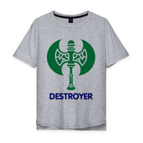 Мужская футболка хлопок Oversize с принтом Orc Fighter - Destroyer в Тюмени, 100% хлопок | свободный крой, круглый ворот, “спинка” длиннее передней части | destroyer | lineage