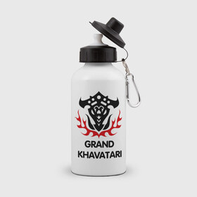 Бутылка спортивная с принтом Orc Fighter - Grand Khavatari в Тюмени, металл | емкость — 500 мл, в комплекте две пластиковые крышки и карабин для крепления | Тематика изображения на принте: grand khavatari | lineage