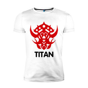 Мужская футболка премиум с принтом Orc Fighter - Titan в Тюмени, 92% хлопок, 8% лайкра | приталенный силуэт, круглый вырез ворота, длина до линии бедра, короткий рукав | line age | lineage | lineage ii | orc | orc fighter | orc fighter   titan | titan | линейка