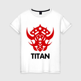 Женская футболка хлопок с принтом Orc Fighter - Titan в Тюмени, 100% хлопок | прямой крой, круглый вырез горловины, длина до линии бедер, слегка спущенное плечо | line age | lineage | lineage ii | orc | orc fighter | orc fighter   titan | titan | линейка