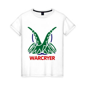 Женская футболка хлопок с принтом Orc Mage - Warcryer в Тюмени, 100% хлопок | прямой крой, круглый вырез горловины, длина до линии бедер, слегка спущенное плечо | Тематика изображения на принте: lineage | warcryer