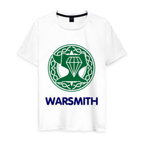 Мужская футболка хлопок с принтом Dwarf Fighter - Warsmith в Тюмени, 100% хлопок | прямой крой, круглый вырез горловины, длина до линии бедер, слегка спущенное плечо. | dwarf fighter | lineage | warsmith