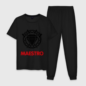 Мужская пижама хлопок с принтом Dwarf Fighter - Maestro в Тюмени, 100% хлопок | брюки и футболка прямого кроя, без карманов, на брюках мягкая резинка на поясе и по низу штанин
 | line age | lineage | линейка | маэстро