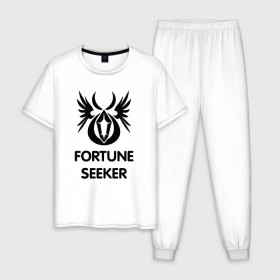 Мужская пижама хлопок с принтом Dwarf Fighter - Fortune Seeker в Тюмени, 100% хлопок | брюки и футболка прямого кроя, без карманов, на брюках мягкая резинка на поясе и по низу штанин
 | line age | lineage | компьютерные | линейка