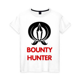 Женская футболка хлопок с принтом Dwarf Fighter - Bounty Hunter в Тюмени, 100% хлопок | прямой крой, круглый вырез горловины, длина до линии бедер, слегка спущенное плечо | line age | lineage | компьютерные | линейка | охотник