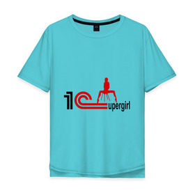Мужская футболка хлопок Oversize с принтом 1C SuperGirl (2) в Тюмени, 100% хлопок | свободный крой, круглый ворот, “спинка” длиннее передней части | Тематика изображения на принте: 1с | бухгалтерия | бухгалтерский учет | девушка | программа | программное обеспечение | супер | фигура