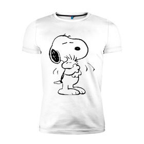 Мужская футболка премиум с принтом Snoopy в Тюмени, 92% хлопок, 8% лайкра | приталенный силуэт, круглый вырез ворота, длина до линии бедра, короткий рукав | snoopy | сгупи