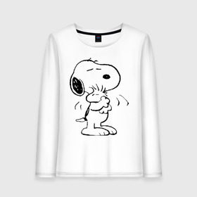 Женский лонгслив хлопок с принтом Snoopy в Тюмени, 100% хлопок |  | snoopy | сгупи
