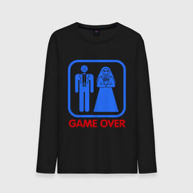 Мужской лонгслив хлопок с принтом Game over в Тюмени, 100% хлопок |  | Тематика изображения на принте: game over | жених | игра закончена | невеста