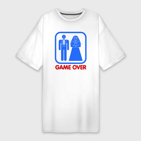Платье-футболка хлопок с принтом Game over в Тюмени,  |  | game over | жених | игра закончена | невеста