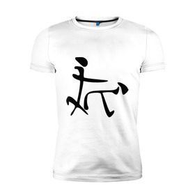 Мужская футболка премиум с принтом Иероглиф раком в Тюмени, 92% хлопок, 8% лайкра | приталенный силуэт, круглый вырез ворота, длина до линии бедра, короткий рукав | доги стайл | иероглиф