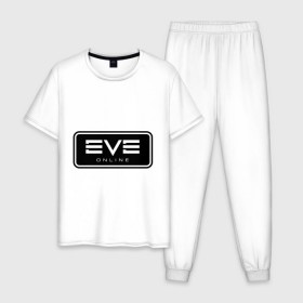 Мужская пижама хлопок с принтом EVE online в Тюмени, 100% хлопок | брюки и футболка прямого кроя, без карманов, на брюках мягкая резинка на поясе и по низу штанин
 | ив | игра | компьютерная