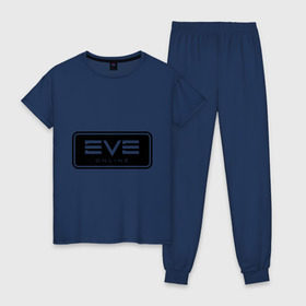 Женская пижама хлопок с принтом EVE online в Тюмени, 100% хлопок | брюки и футболка прямого кроя, без карманов, на брюках мягкая резинка на поясе и по низу штанин | ив | игра | компьютерная