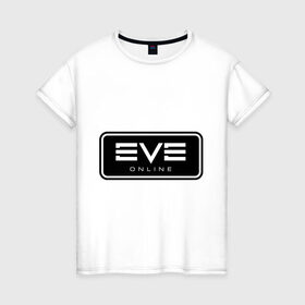 Женская футболка хлопок с принтом EVE online в Тюмени, 100% хлопок | прямой крой, круглый вырез горловины, длина до линии бедер, слегка спущенное плечо | ив | игра | компьютерная