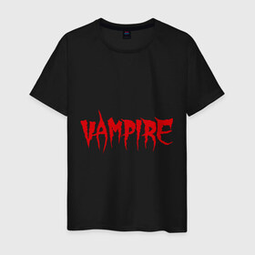 Мужская футболка хлопок с принтом Vampire в Тюмени, 100% хлопок | прямой крой, круглый вырез горловины, длина до линии бедер, слегка спущенное плечо. | вампир | кровавый | кровь | нечисть | оборотень
