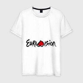 Мужская футболка хлопок с принтом Eurovision в Тюмени, 100% хлопок | прямой крой, круглый вырез горловины, длина до линии бедер, слегка спущенное плечо. | eurovision | евровидение