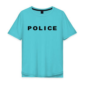 Мужская футболка хлопок Oversize с принтом POLICE в Тюмени, 100% хлопок | свободный крой, круглый ворот, “спинка” длиннее передней части | police | правоохранительные органы