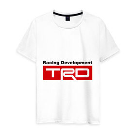 Мужская футболка хлопок с принтом TRD в Тюмени, 100% хлопок | прямой крой, круглый вырез горловины, длина до линии бедер, слегка спущенное плечо. | development | racing | racing development | toyota | toyota racing development | авто2012 | тойота