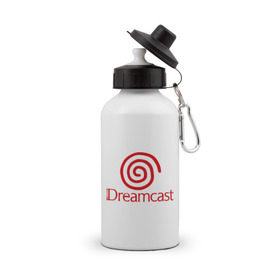 Бутылка спортивная с принтом Dreamcast в Тюмени, металл | емкость — 500 мл, в комплекте две пластиковые крышки и карабин для крепления | dreamcast | sega | видеоигры | приставки | сега