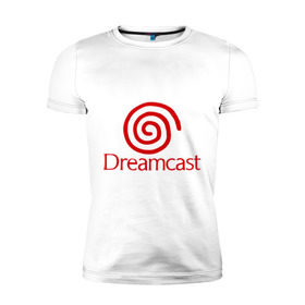 Мужская футболка премиум с принтом Dreamcast в Тюмени, 92% хлопок, 8% лайкра | приталенный силуэт, круглый вырез ворота, длина до линии бедра, короткий рукав | dreamcast | sega | видеоигры | приставки | сега
