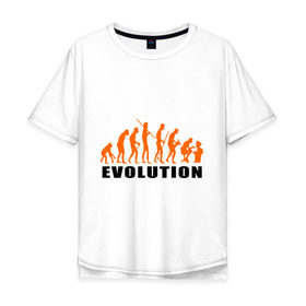 Мужская футболка хлопок Oversize с принтом Evolution to admin в Тюмени, 100% хлопок | свободный крой, круглый ворот, “спинка” длиннее передней части | evolution | админ | комп | компьютер | люди | эволюция