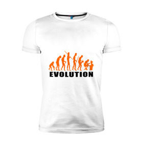Мужская футболка премиум с принтом Evolution to admin в Тюмени, 92% хлопок, 8% лайкра | приталенный силуэт, круглый вырез ворота, длина до линии бедра, короткий рукав | Тематика изображения на принте: evolution | админ | комп | компьютер | люди | эволюция