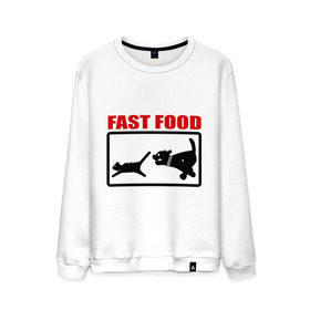 Мужской свитшот хлопок с принтом Fast food в Тюмени, 100% хлопок |  | Тематика изображения на принте: fast food | fastfood | быстра еда | коты | кошка | песики | собака