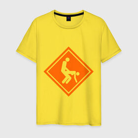 Мужская футболка хлопок с принтом Поза - лань в Тюмени, 100% хлопок | прямой крой, круглый вырез горловины, длина до линии бедер, слегка спущенное плечо. | дорожный | знак | любовь
