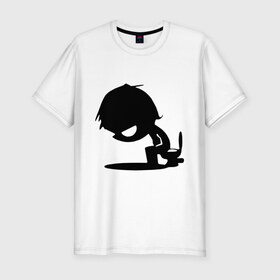 Мужская футболка премиум с принтом На унитазе в Тюмени, 92% хлопок, 8% лайкра | приталенный силуэт, круглый вырез ворота, длина до линии бедра, короткий рукав | 