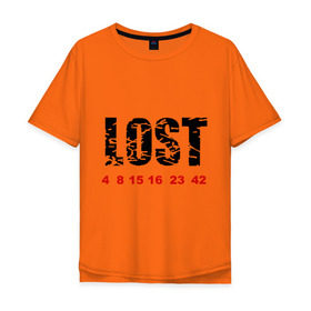 Мужская футболка хлопок Oversize с принтом LOST в Тюмени, 100% хлопок | свободный крой, круглый ворот, “спинка” длиннее передней части | Тематика изображения на принте: lost | лост | остаться в живых
