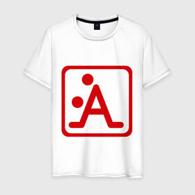 Мужская футболка хлопок с принтом Буква А в Тюмени, 100% хлопок | прямой крой, круглый вырез горловины, длина до линии бедер, слегка спущенное плечо. | алфавит | буква а | знаки