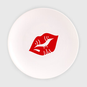 Тарелка 3D с принтом Губы в Тюмени, фарфор | диаметр - 210 мм
диаметр для нанесения принта - 120 мм | kiss | lips | губы | помада | поцелуй