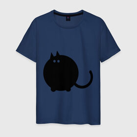 Мужская футболка хлопок с принтом Котег в Тюмени, 100% хлопок | прямой крой, круглый вырез горловины, длина до линии бедер, слегка спущенное плечо. | большой кот | кот | котег | коты | кошки