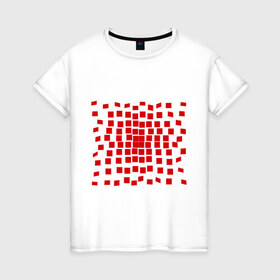 Женская футболка хлопок с принтом Квадрат квадратов в Тюмени, 100% хлопок | прямой крой, круглый вырез горловины, длина до линии бедер, слегка спущенное плечо | Тематика изображения на принте: tribal | квадрат | квадраты | орнамент | трайбл | узор