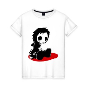 Женская футболка хлопок с принтом ЭМО грустный в Тюмени, 100% хлопок | прямой крой, круглый вырез горловины, длина до линии бедер, слегка спущенное плечо | грустный | прощай | прощай бесчувственный мир | суицид | эмо