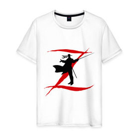 Мужская футболка хлопок с принтом Zorro в Тюмени, 100% хлопок | прямой крой, круглый вырез горловины, длина до линии бедер, слегка спущенное плечо. | Тематика изображения на принте: zorro | зорро