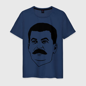 Мужская футболка хлопок с принтом Сталин в Тюмени, 100% хлопок | прямой крой, круглый вырез горловины, длина до линии бедер, слегка спущенное плечо. | stalin | ussr | коба | кобба | политические | ссср | сталин