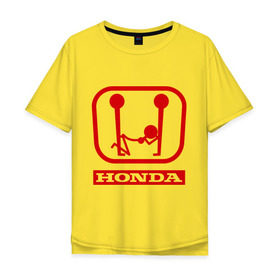 Мужская футболка хлопок Oversize с принтом Honda (эро) в Тюмени, 100% хлопок | свободный крой, круглый ворот, “спинка” длиннее передней части | Тематика изображения на принте: honda | авто | автомобиль | логотип | марка | машина | хонда