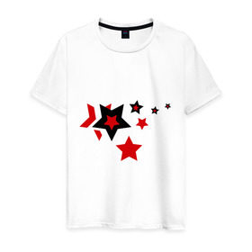 Мужская футболка хлопок с принтом Звёзды в Тюмени, 100% хлопок | прямой крой, круглый вырез горловины, длина до линии бедер, слегка спущенное плечо. | Тематика изображения на принте: 