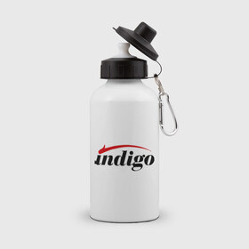 Бутылка спортивная с принтом Indigo в Тюмени, металл | емкость — 500 мл, в комплекте две пластиковые крышки и карабин для крепления | 