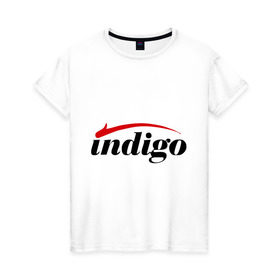 Женская футболка хлопок с принтом Indigo в Тюмени, 100% хлопок | прямой крой, круглый вырез горловины, длина до линии бедер, слегка спущенное плечо | 
