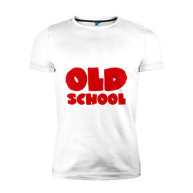 Мужская футболка премиум с принтом Old School в Тюмени, 92% хлопок, 8% лайкра | приталенный силуэт, круглый вырез ворота, длина до линии бедра, короткий рукав | олдскул | реп | рэп | рэпер | рэппер | старая | школа