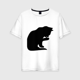 Женская футболка хлопок Oversize с принтом Котёнок умывается в Тюмени, 100% хлопок | свободный крой, круглый ворот, спущенный рукав, длина до линии бедер
 | забавные кошки | котёнок | котёнок умывается | котята | кошки | прикольные кошки