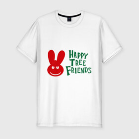 Мужская футболка премиум с принтом Happy Tree Friend в Тюмени, 92% хлопок, 8% лайкра | приталенный силуэт, круглый вырез ворота, длина до линии бедра, короткий рукав | Тематика изображения на принте: 