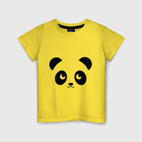 Детская футболка хлопок с принтом Мишка панда в Тюмени, 100% хлопок | круглый вырез горловины, полуприлегающий силуэт, длина до линии бедер | Тематика изображения на принте: 