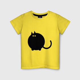 Детская футболка хлопок с принтом Котег в Тюмени, 100% хлопок | круглый вырез горловины, полуприлегающий силуэт, длина до линии бедер | Тематика изображения на принте: животные | кот | кошки | черный кот