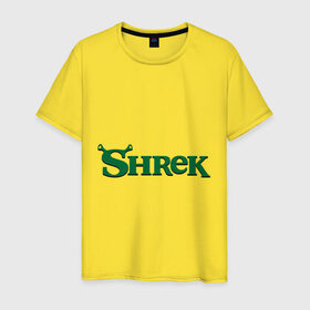 Мужская футболка хлопок с принтом Shrek в Тюмени, 100% хлопок | прямой крой, круглый вырез горловины, длина до линии бедер, слегка спущенное плечо. | Тематика изображения на принте: shrek | шрек