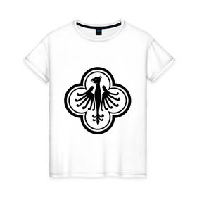Женская футболка хлопок с принтом Прусский Орел в Тюмени, 100% хлопок | прямой крой, круглый вырез горловины, длина до линии бедер, слегка спущенное плечо | герб | германия | орел | пруссия | прусский oрел