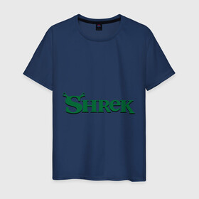 Мужская футболка хлопок с принтом Shrek в Тюмени, 100% хлопок | прямой крой, круглый вырез горловины, длина до линии бедер, слегка спущенное плечо. | shrek | шрек